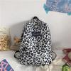 Fashion Leopard Print Pattern Letter Decoration Student Casual Backpack For Teen