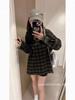 Women's Retro Hong Kong Plaid Shirt Jacket – Autumn Lightweight, Loose-Fit Outerwear