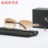 Sunglasses Women'S Sunglasses Men'S Fashion Trend Frameless Trimmed Personalized Wear Street Photography Leopard Head Glasses