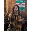 Soft Fuzzy Oversized Scarf Women Winter Warm Thick Acrylic Blend Solid Color Plush Neck Wrap