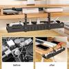 Adjustable Length Under Desk Wire Management Rack Easy Installation Desktop Cable Shelf for Electronics and Power Strips