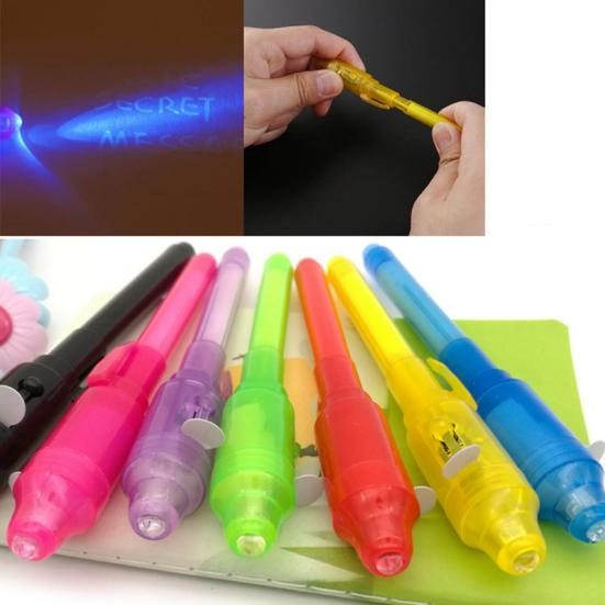 Unsichtbare Tinte Stift Eingebautes UV-Licht Magischer Marker Geschenk Schüler Schule Schreibwaren