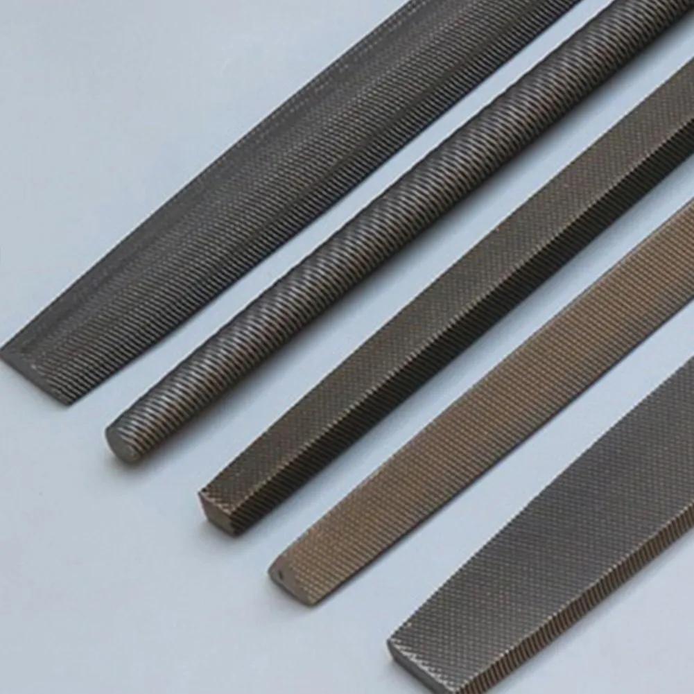 5Pcs 6 Inch Industrial Steel Files Set Flat/Round/Half Round/Triangle/Square For Metalworking Woodworking Steel Rasp File Flat