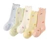 Newborn Lace Princess Mid-Calf Socks - Loose Cuff, Gentle Fit for Autumn & Winter.