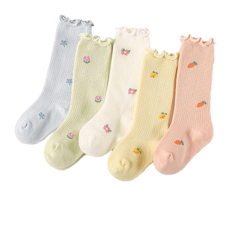 Newborn Lace Princess Mid-Calf Socks - Loose Cuff, Gentle Fit for Autumn & Winter.