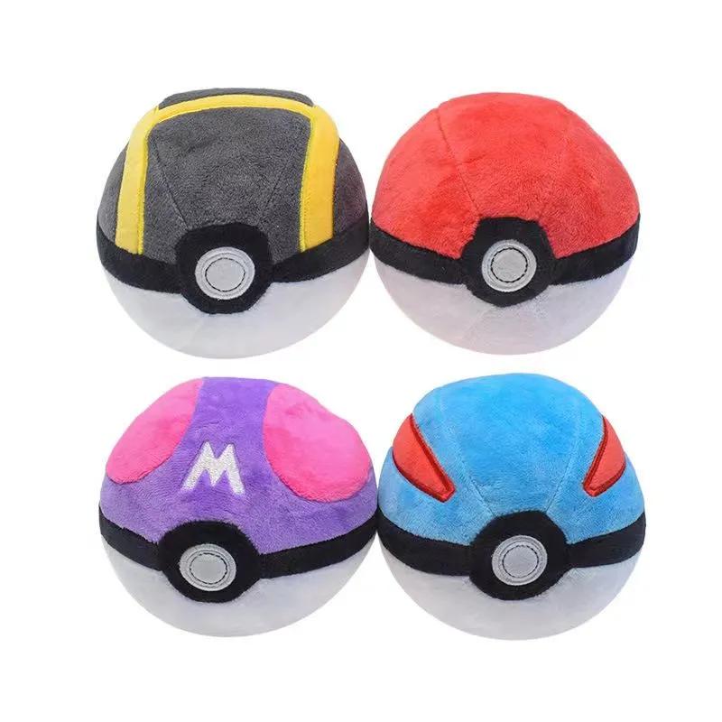 Cartoon Master Ball Great Ball Ultra Ball Pok Ball Plush Toy Animals Soft Stuffed Backpack Pendant Decoration Toy Birthday Gift