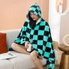 Lannel Tanjiro Nezuko Kimono Shawl Blanket Anime Print Cosplay Shinobu Zenitsu Giyuu Wear BComfortable Adult Home Loungewear Cos