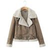 Winter women's clothing large lapel women's thickened locomotive suede fur integrated jacket