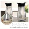 1 Salt/Pepper Shaker 4 Oz Glass Bottom Salt Stainless Steel Lid Kitchen Gadgets Cooking Table Camping BBQ Refillable Design Gift