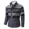 Winter Men's Zipper Stand-up Collar Trend Fleece Thickened Knitted Sweater Men's Cardigan Thickened Autumn Clothes
