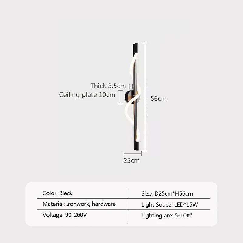 

Светодиодный настенный светильник, длинный, 56/80 см, современные прикроватные светильники для спальни, гостиной, коридора, отеля, дома, вертикальные светодиодные лампы черного и золотого цвета Cool White