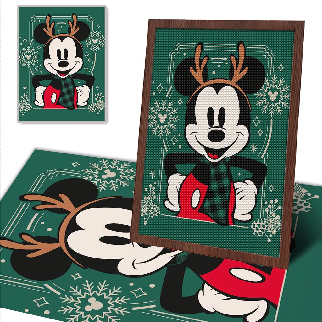DIY Diamond Painting Deer Antler Mickey Cross Stitch Kit Mosaic Art Diamond Painting Full Circle Diamond Home Decoration