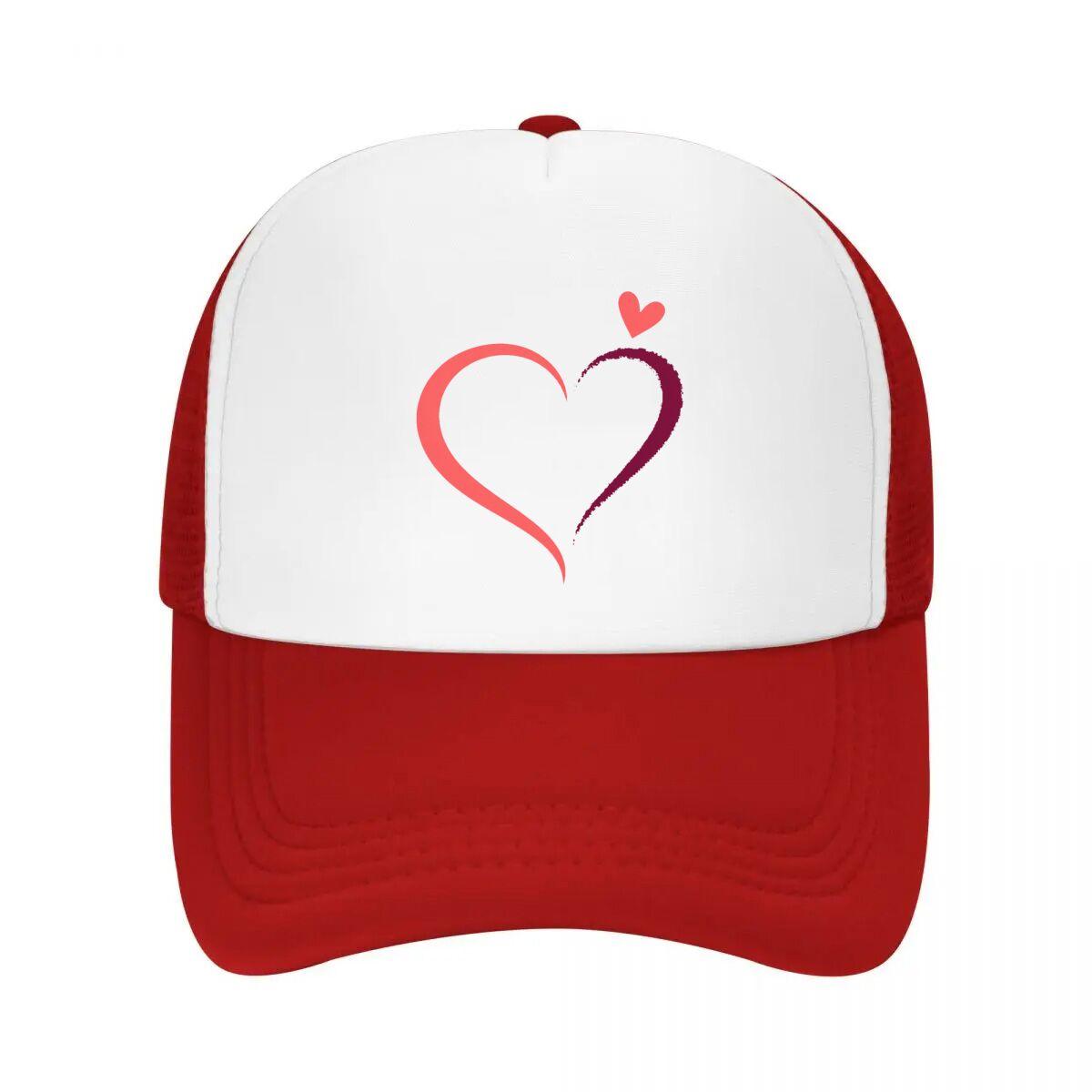 Minimal RoUnisextic Heart Line Art Mesh Baseball Cap Casual Hat Outdoor For Womens Unisex FeUnisex One Size