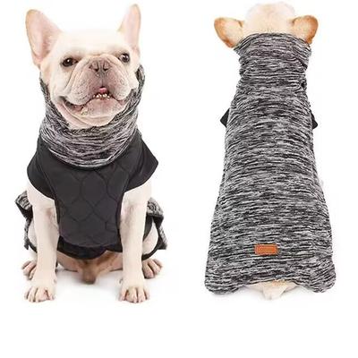 Dog Warm Clothes Padded Thickened Pet Reversible Jacket Long Collar Cotton Waistcoat 