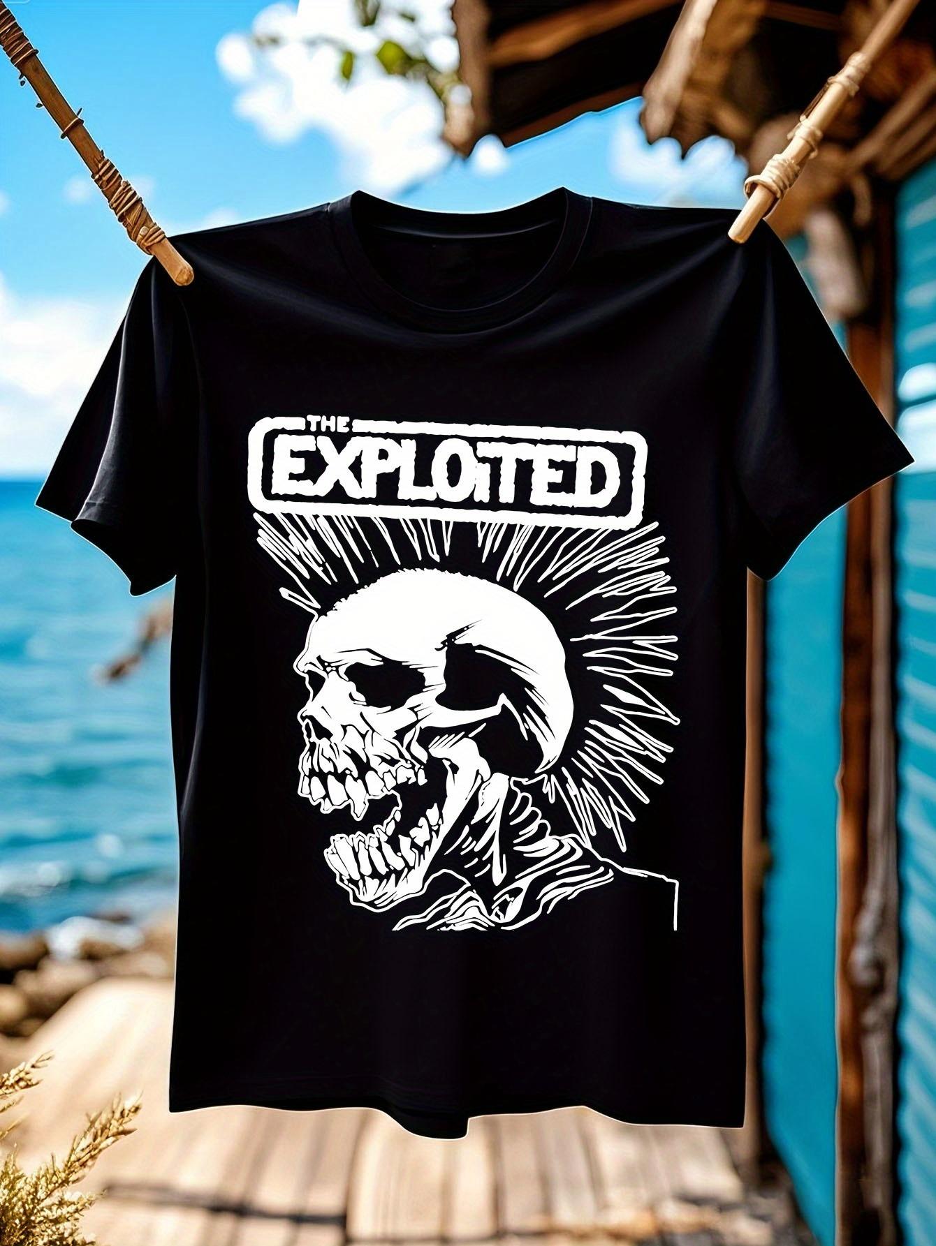 Punk Rock Graphic Tshirt Graphic Tshirt - Edgy Skull with... S