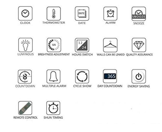 VANGOOD LED Wall Mount Digital Clock 3D 3D Wall Clock with Remote Control and USB Power Adapter - (Black)