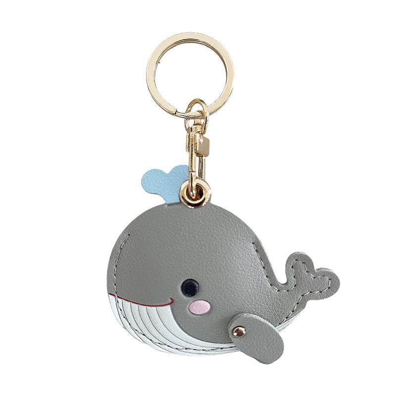 Cute Whale Double-Sided Keychain & AirTag Protective Cover - Small Gift & Backpack Charm