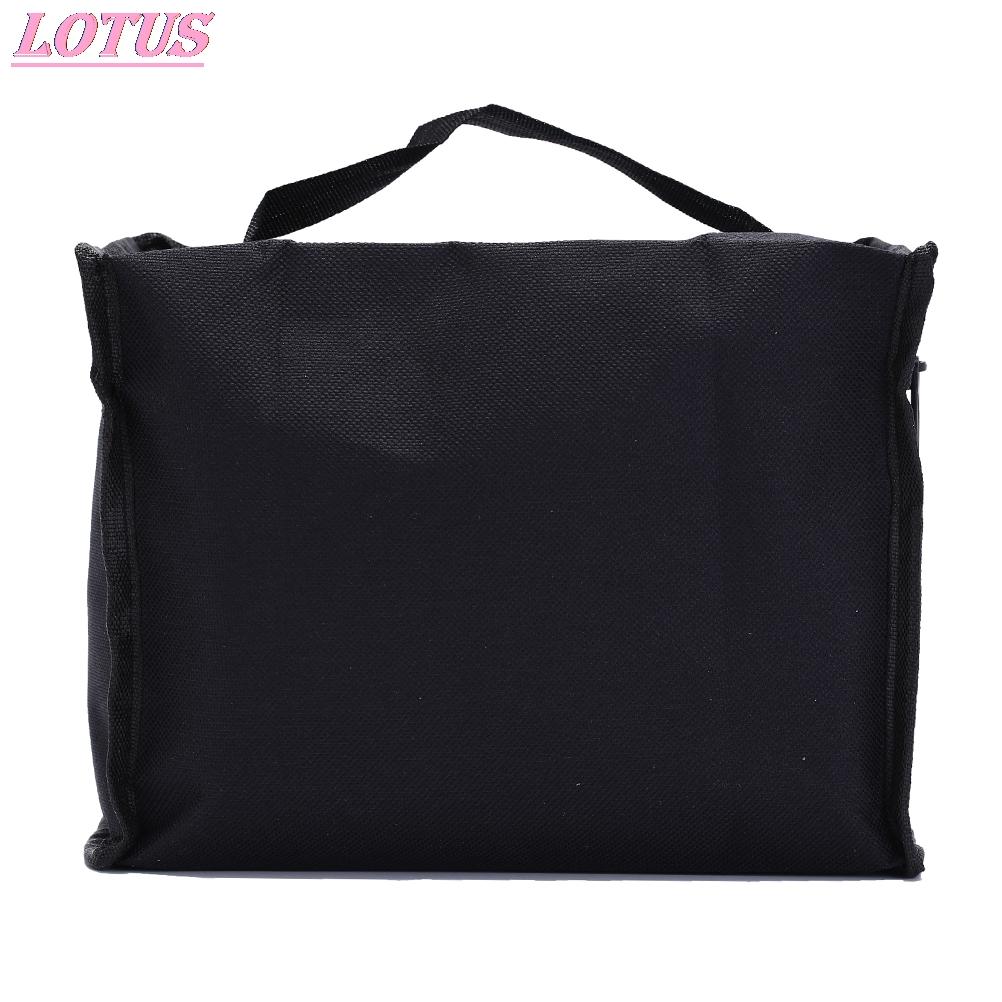 Folding Art Markers Zipper Canvas Storage Pencil Bag Hold 36/48/60/80pcs Markers Pen Large Capacity Zipper Black