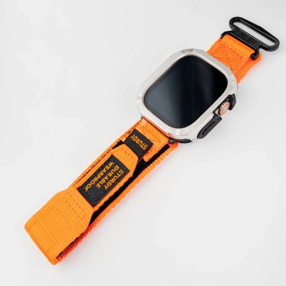 

Нейлоновий ремінець+Чохол для Apple Watch Ultra Ремінець 42 46мм 49мм 44мм 41мм 45мм 40мм Тактичний спортивний браслет для Iwatch Серії 10 9 8 7 40mm 41mm