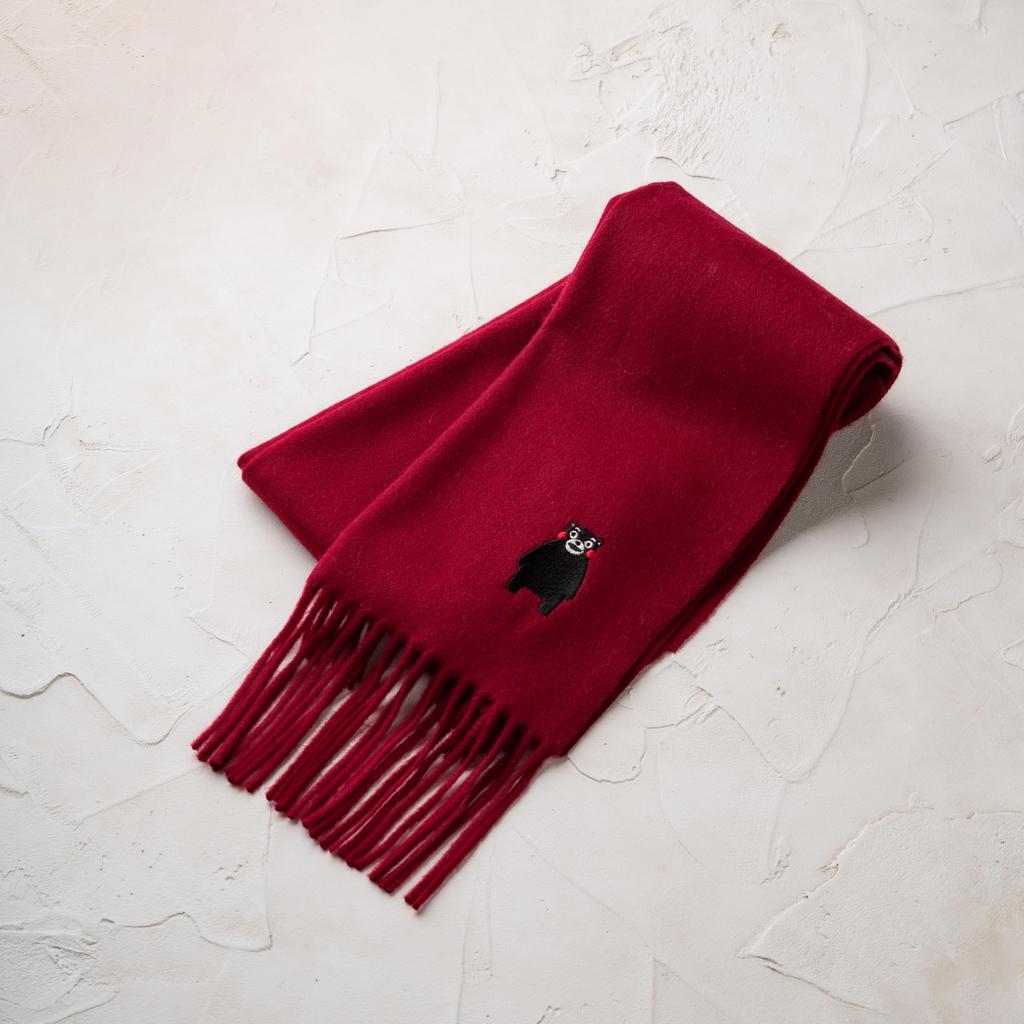CEREALS Kumamon Cashmere Birthday Present 100% Scarf, Gift, (Bordeaux)