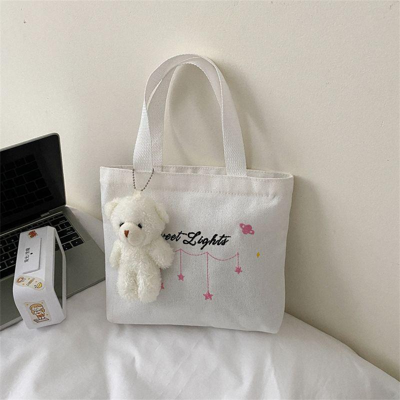 Damen Casual Kleine Canvas Tragetasche - Handtasche, Studenten-Lunchbox, Reißverschluss-Stil