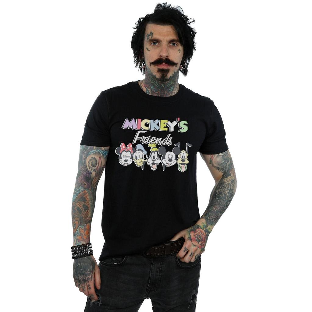 Disney Mens Mickey Mouse Friends Faded Nostalgia T-Shirt