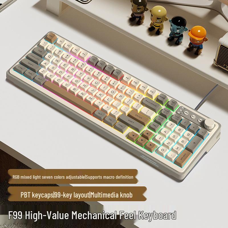 Women's Wireless Bluetooth Mechanical Keyboard & Mouse Set with Brown Switch Feel for Office and Gaming