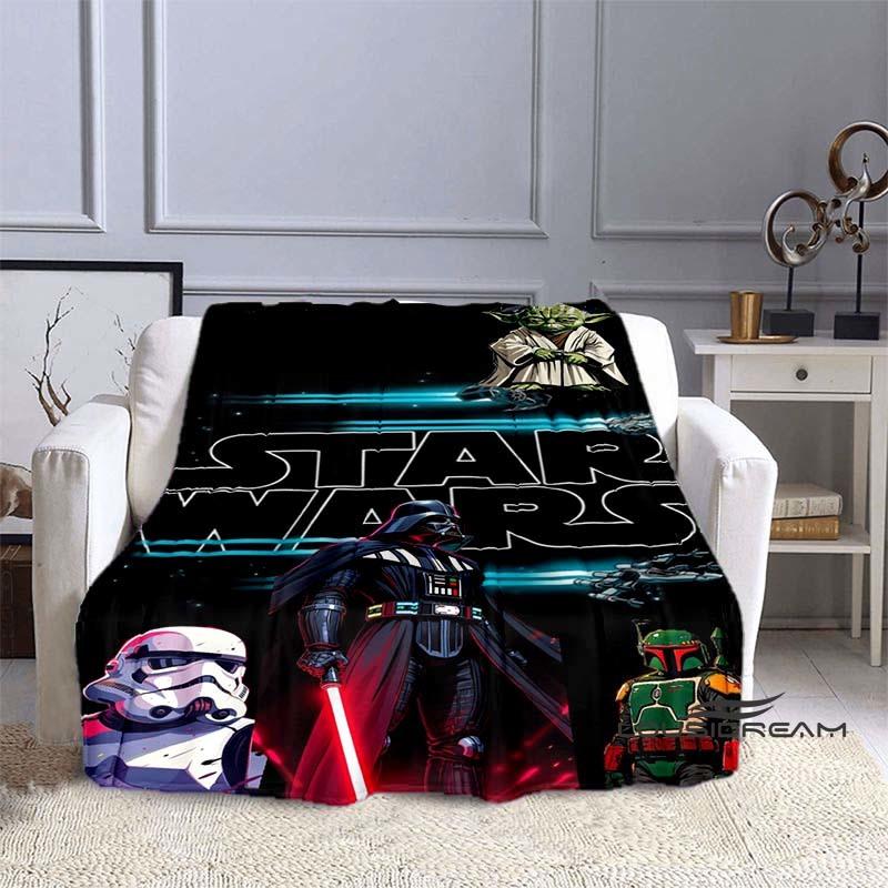 This Star Wars Cartoon Print Blanket Is Suitable for Use On Sofas, Beds, Travel, Camping, and Also Makes A Great Gift.