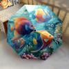 Sea Fish  pattern, automatic folding umbrella, portable and foldable design, 8 ribs, a Christmas or birthday gift.