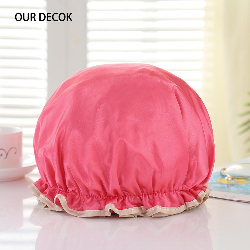Waterproof Bath Hat Bathroom Shower Hair Cover Women Supplies Shower Cap Adult Shower Bath Bathing Caps Bathroom Accessories