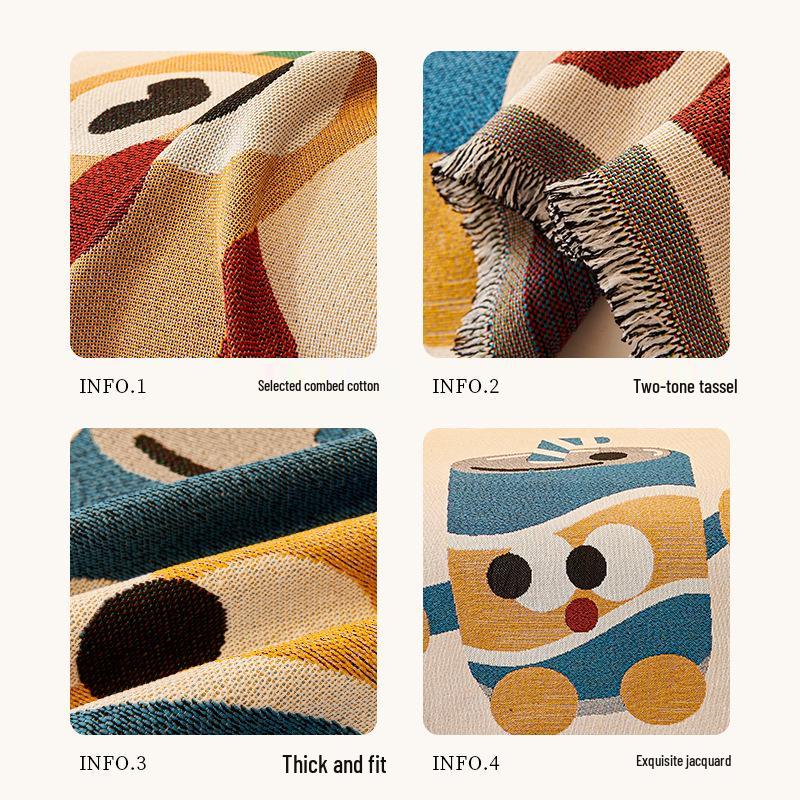 Happy Snacks Stain-Resistant Non-Slip Sofa Cover Blanket