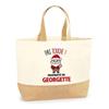 Jute Tote Bag - PLANETEE - Georgette Don't Touch Santa Claus - Made In France - Natural Jute - Multicoloured