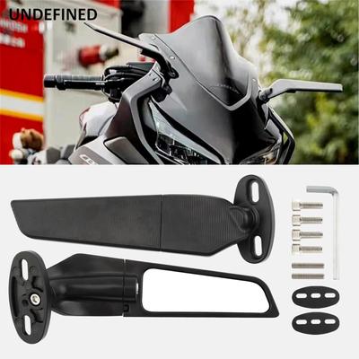 Espejos Retrovisores de Motocicleta Ala de Viento Modificados Ajustables Giratorios Espejo Lateral para Yamaha YZF R1 R6 R25 R3 R125 R15 Universal