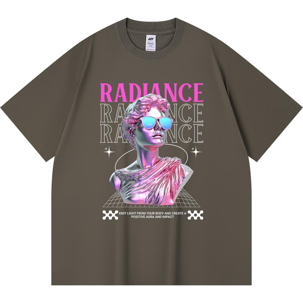 

Футболка из 100% хлопка плотностью 230 г/м2 с принтом Radiance Chrome Streetwear, футболки с забавным принтом в стиле Харадзюку из чесаного хлопка XS абрикосовый