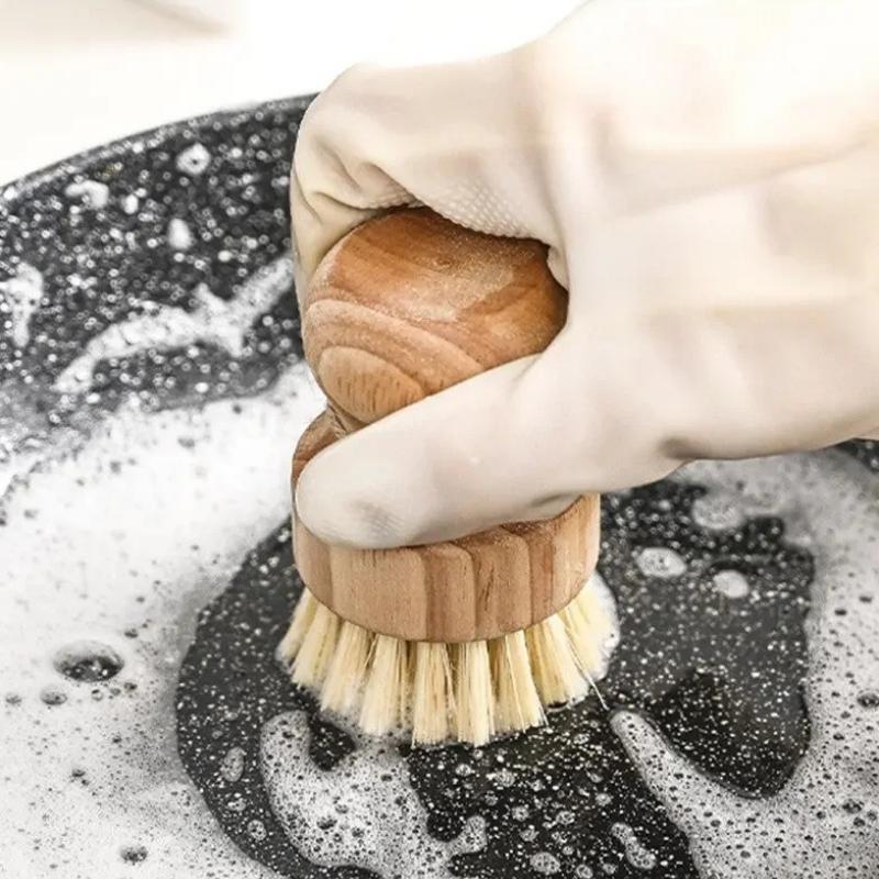 1pcs Kitchen Cleaning Brush Wooden Dish Brush with Natural Sisal and Coconut Durable Portable Eco Friendly Zero Waste