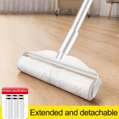 1 Set Lint Roller Portable Dust Remover Mop Efficient Pet Hair Sticky Roller with Dust-proof Cover for Home