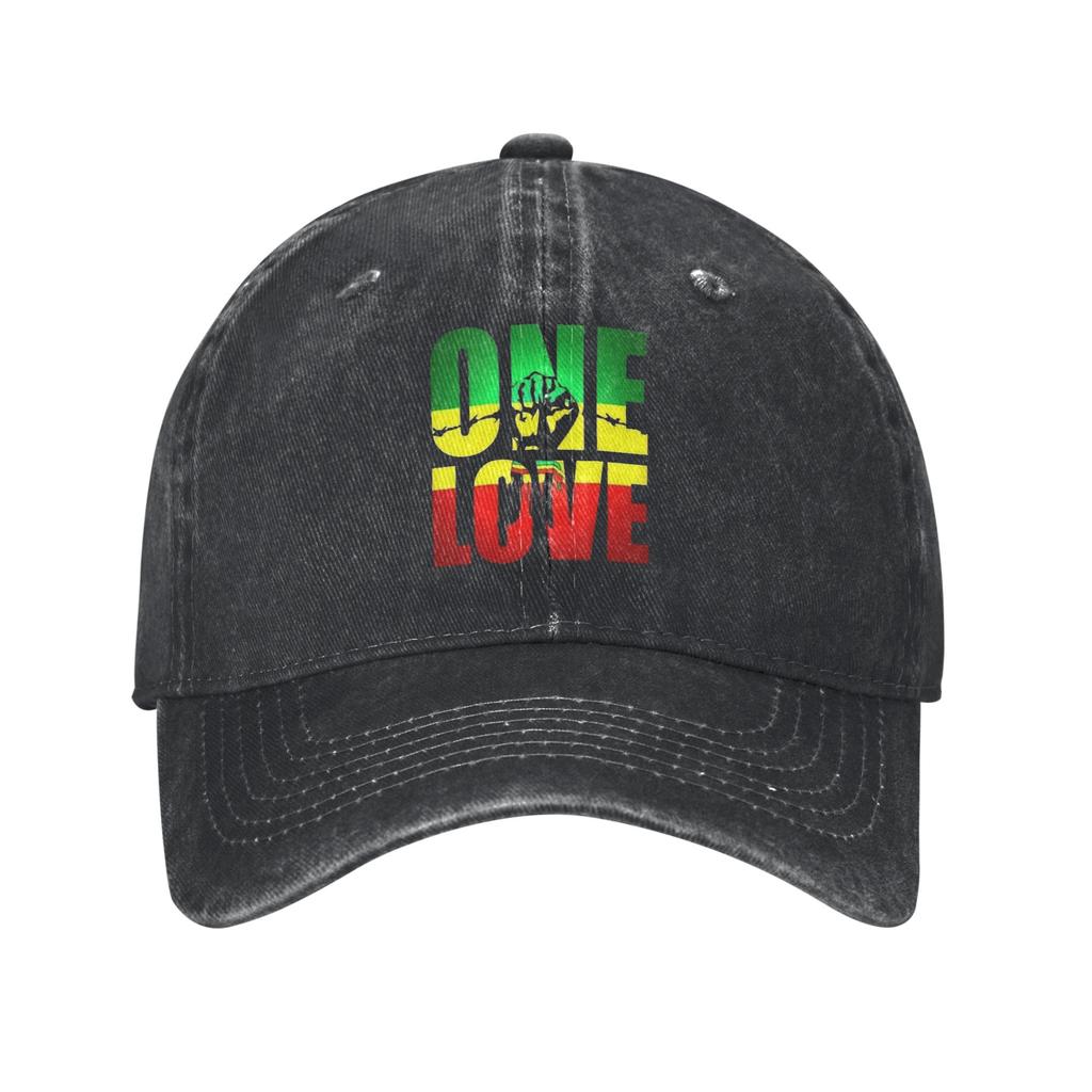 Harajuku Vintage Stil Kunst Bob Marley One Love Gewaschene Jeans Kappe Lässige Baseballkappen Verstellbare Mütze Sommer Unisex Baseballkappen