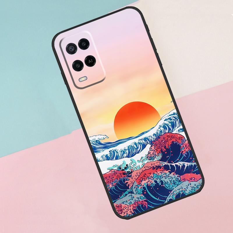 

Japanese Wave Art For Oppo A18 A38 A78 A98 A96 A58 A17 A77 A80 A40 A60 A16 A76 A74 A94 A54 A15 A57S Phone Case OPPO A77 5G