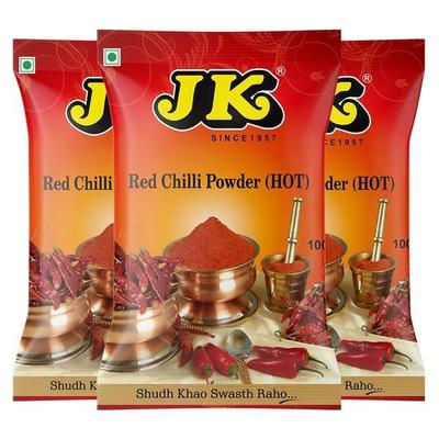 JK Red Chilli Powder| Finely Grounded & Richly Colored | No Added Flavours or Colours | 100% Organic Laal Mirch Powder, 100g (Pack of 3)