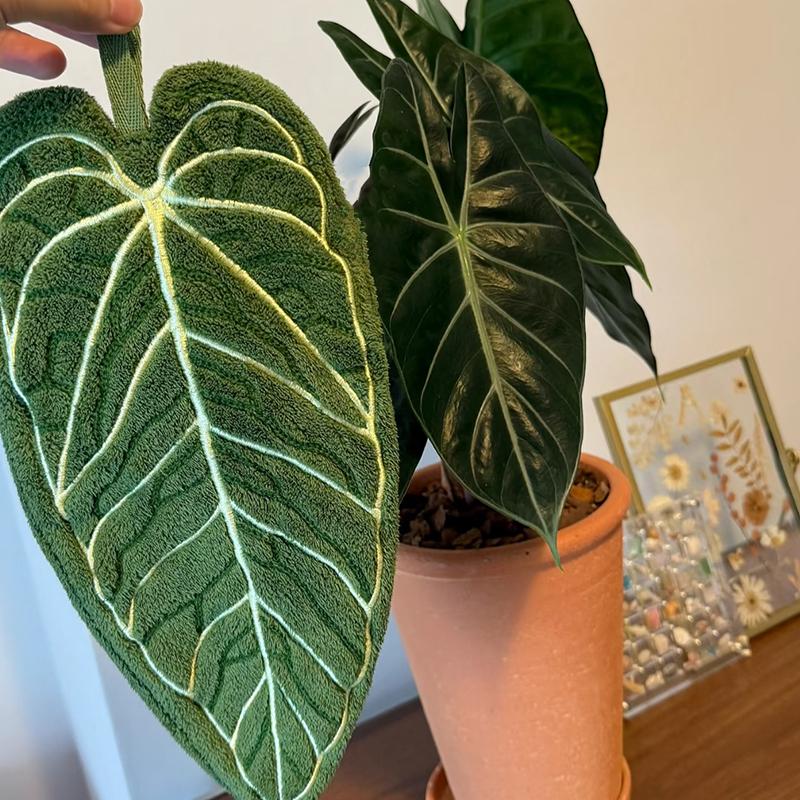 Bathroom Accessories Imitation Plant Leaves Hand Towel Absorbent Kitchen Leaf Towel Soft Hanging Cleaning Cloth Handkerchief