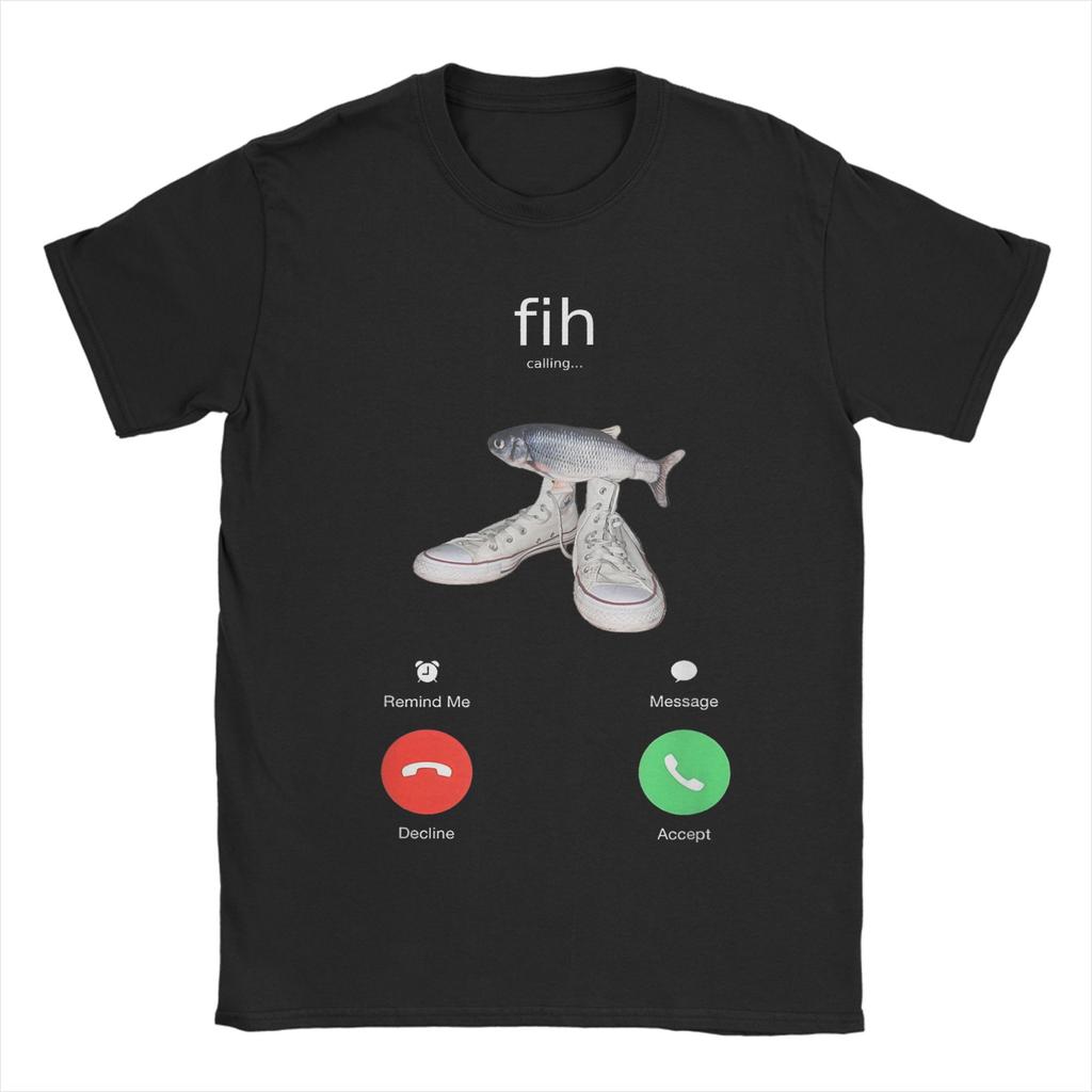 Unisex S TShirts Fih Shoes Fish Meme Vintage 100 Cotton Tees Short Sleeve T Shirts Crewneck Tops Original