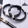 Bracelet Rétro Homme en Acier Inoxydable et Silicone