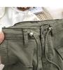 2024 Summer Korean Style Women's Retro High-Waisted Denim Mini Skirt with Side Drawstring Ties