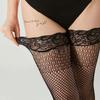 Fashion Plus Size Ultra Thin Tight High Lace Stockings Sexy Girls Lolita Over Knee Fishnet Long Socks for Women Black White XXXL