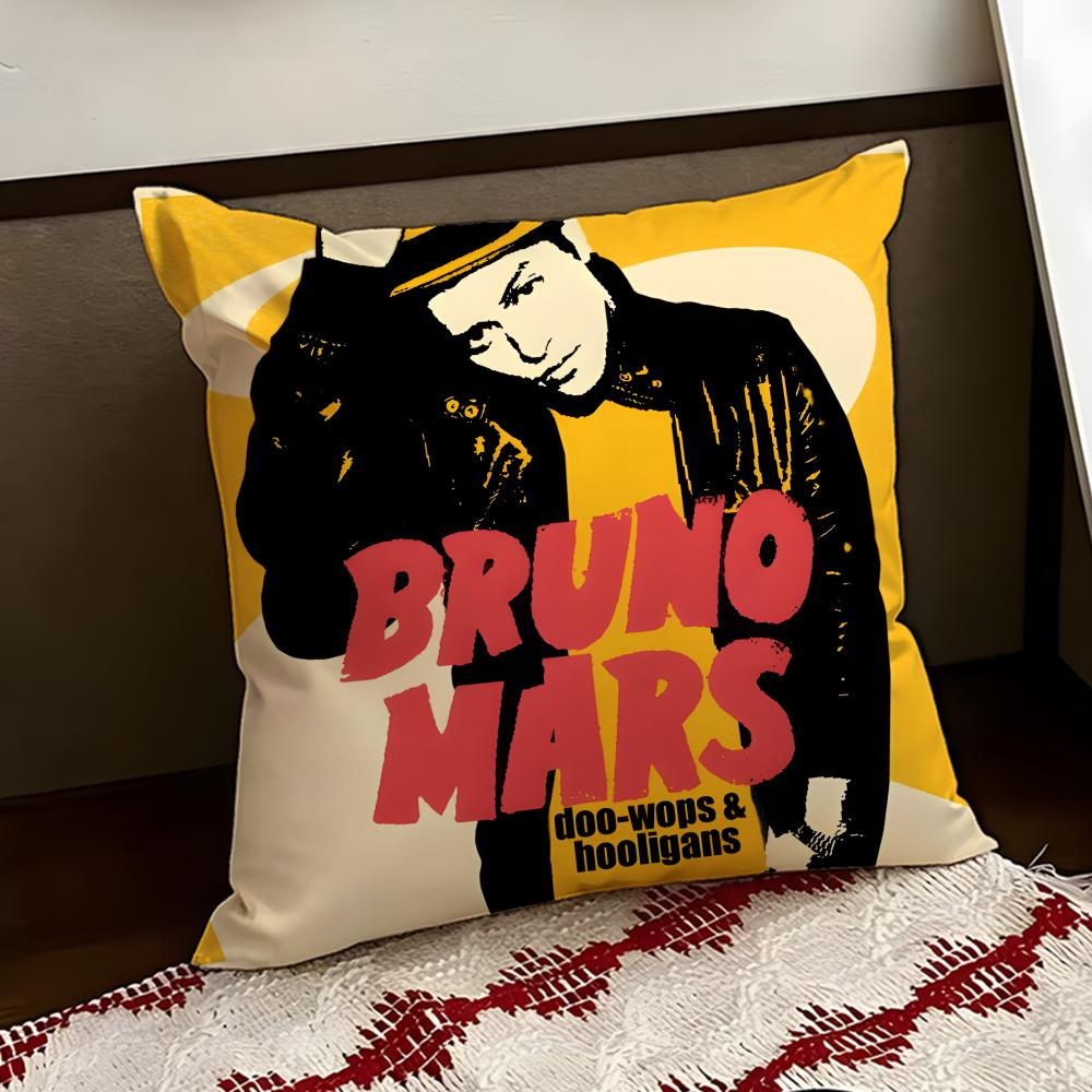 BBruno Mmars Singer Cushion Cover Reversible Soft Durable Pillow Cover Home  Car MultiScene Use for Daily Comfort