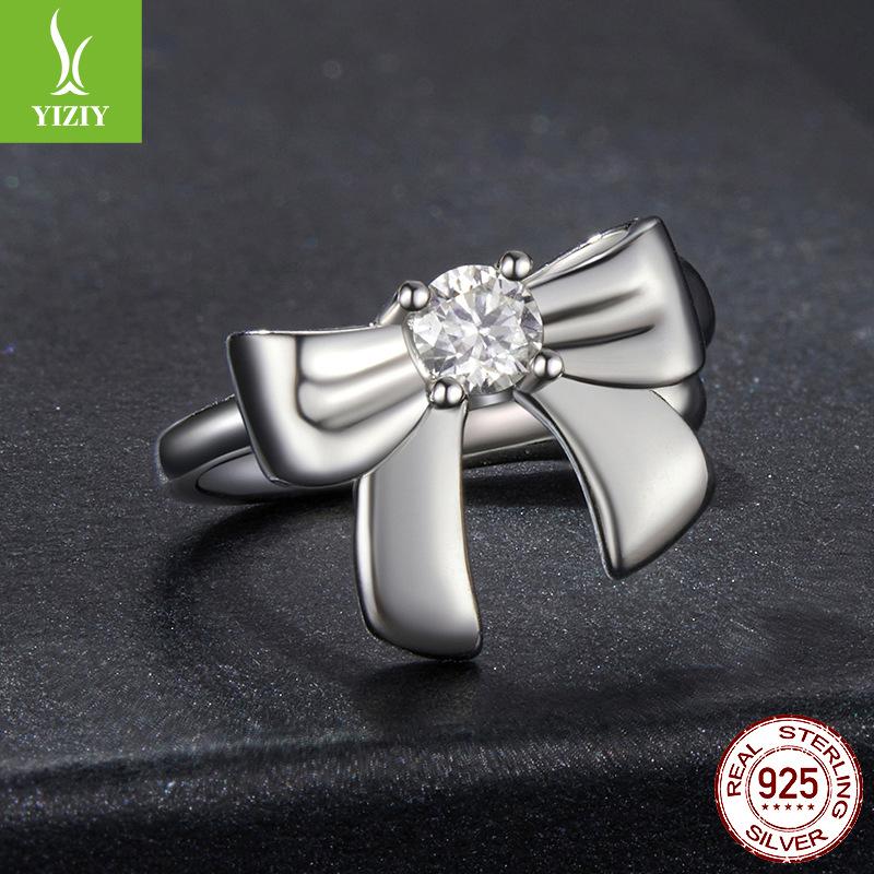 Cross-Border Foreign Trade Explosion Bow Ear Bone Clip Single Moissanite Stud Earrings Women'S 925 Sterling Silver Ear Jewelry