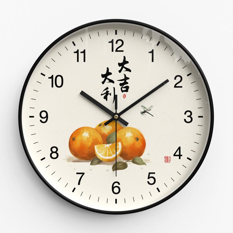 Wall Clock New Chinese Style Wall Clock Living Room Fashion Home Clock Bedroom Ultra-quiet Quartz Clock 30cm