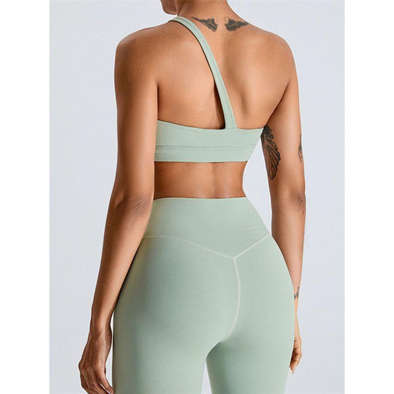 2024 New Arrival Oblique One Shoulder Sports Intimates Naked Women Sense Yoga Bra Quick-Drying Beauty Back Vest Beauty Back Workout Clothes Elastic