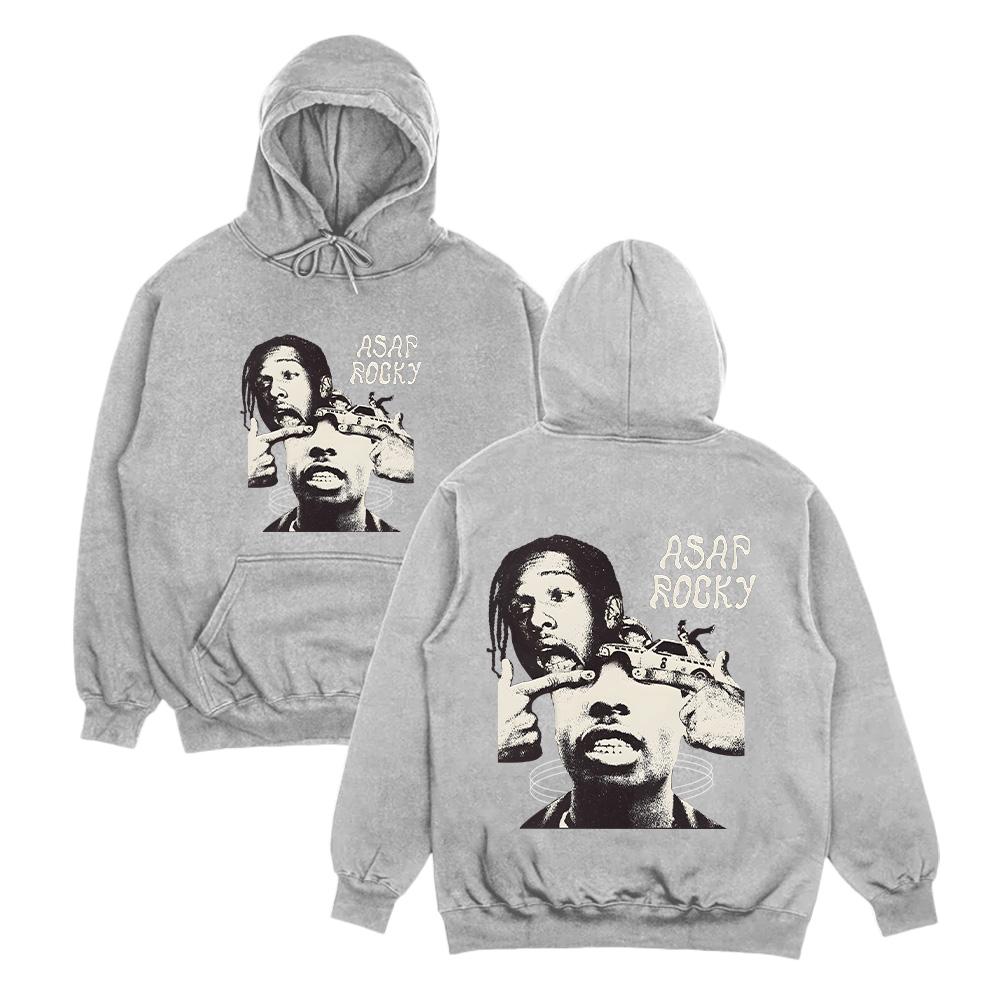 

Худі A$AP Rocky Реп Музика Светри ASAP Rocky Нарешті Альбом Asap Вуличний одяг Y2K Apper Ретро Унісекс Одяг S сірий колір
