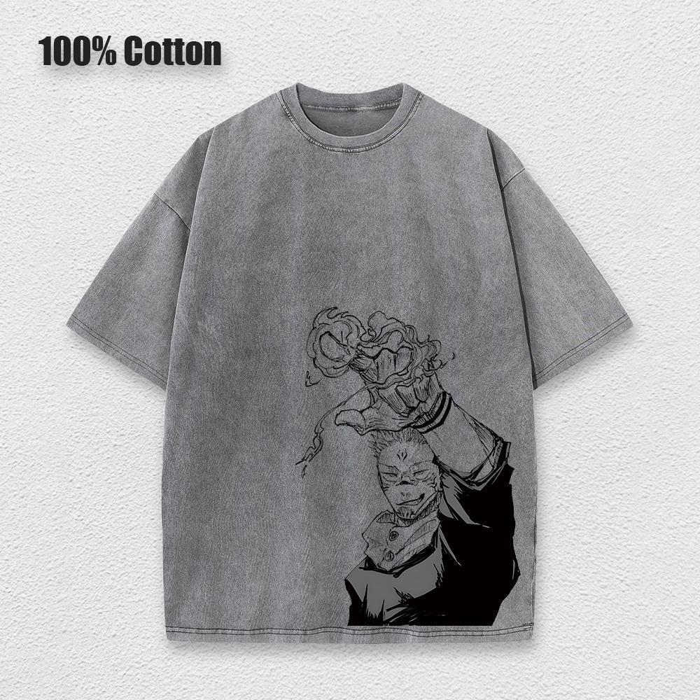 Anime Jujutsu Kaisen Seprané tričko Grafické Hip Hop Vintage T-shirt Muži Ženy Bavlněné Neformální Krátký Rukáv Tričko
